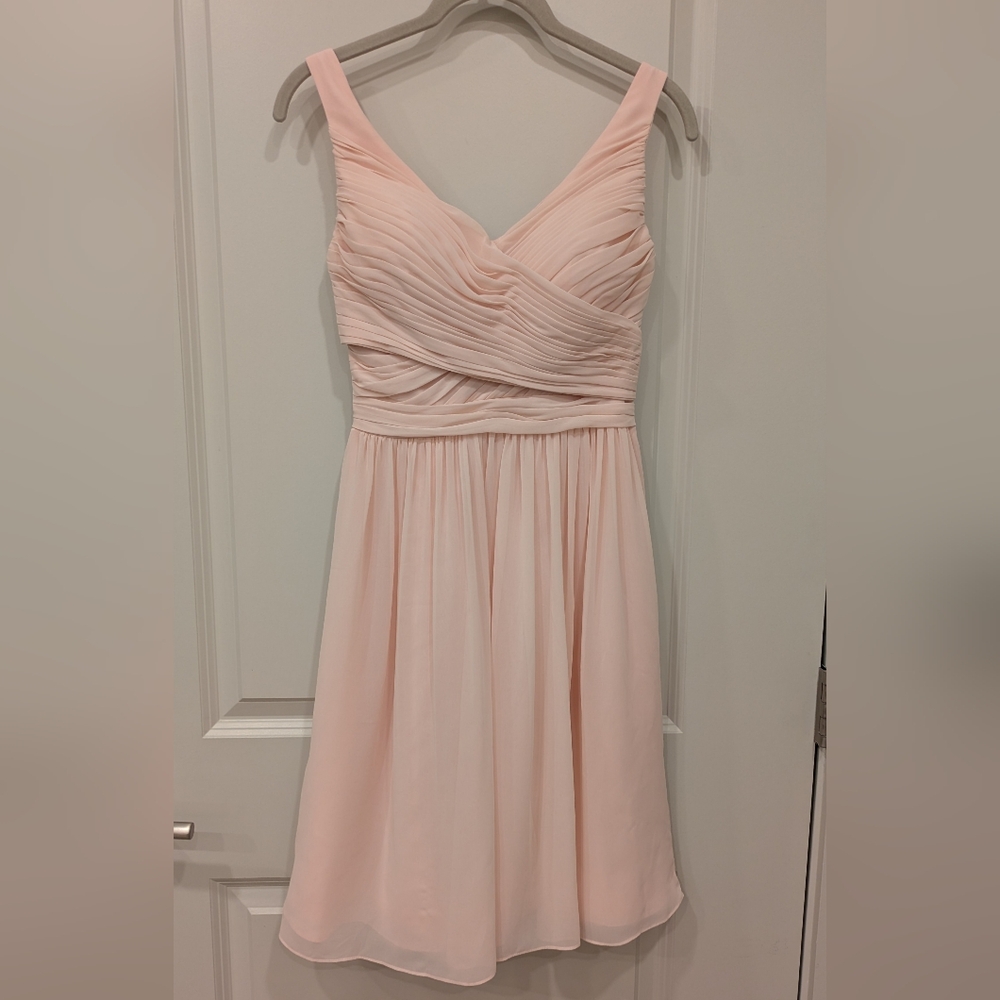Bill Levkoff Chiffon Bridesmaids Dress In Petal Pink